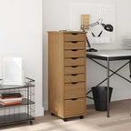 MOSS chest of drawers with casters, solid pine, white