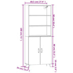 Aparador alto madera contrachapada gris sonoma 69,5x34x180 cm