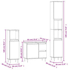 Juego de muebles de baño 3 pzas madera contrachapada blanco