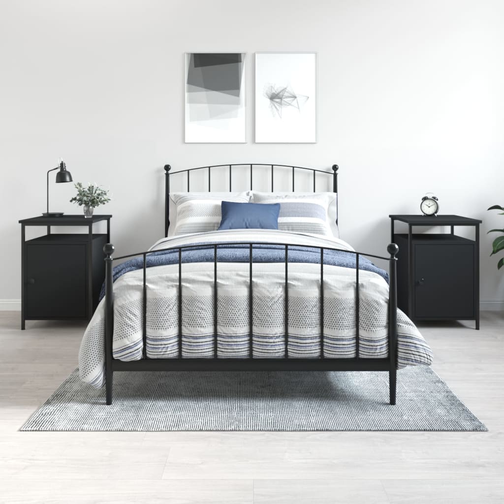 Mesita noche 2 uds madera ingeniería roble Sonoma 34x35,5x70 cm