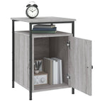 Mesita de noche madera contrachapada gris Sonoma 40x42x60 cm