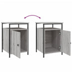 Mesita de noche madera contrachapada gris Sonoma 40x42x60 cm