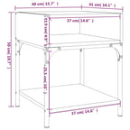Mesita de noche 2 uds madera ingeniería gris Sonoma 40x41x50 cm