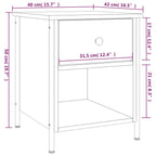 Mesita de noche 2 uds madera ingeniería gris Sonoma 40x42x50 cm