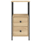 Mesita noche 2 uds madera ingeniería roble Sonoma 34x35,5x70 cm