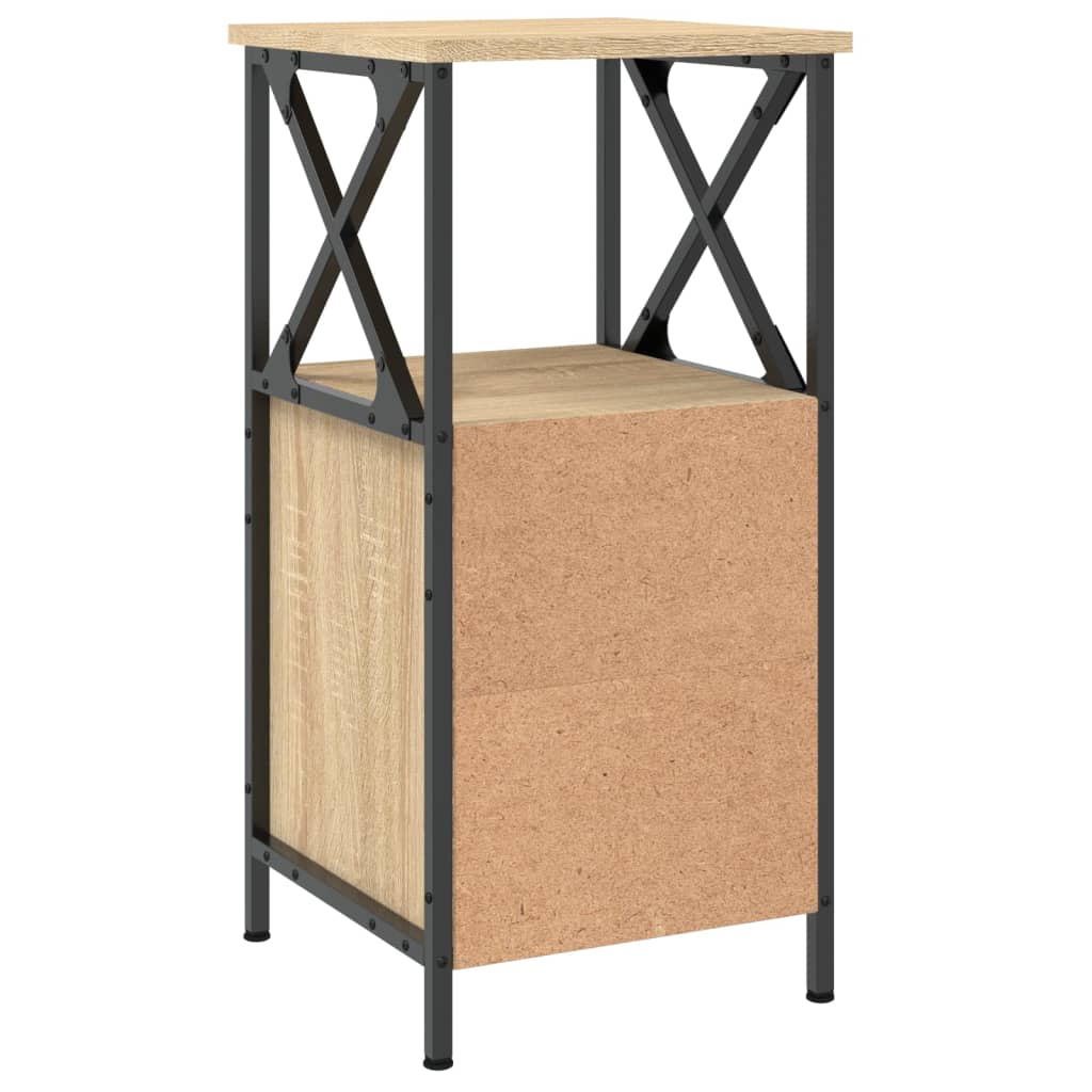 Mesita noche 2 uds madera ingeniería roble Sonoma 34x35,5x70 cm