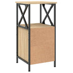 Mesita noche 2 uds madera ingeniería roble Sonoma 34x35,5x70 cm
