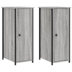 Mesitas noche 2 uds madera ingeniería gris Sonoma 32x42x80 cm