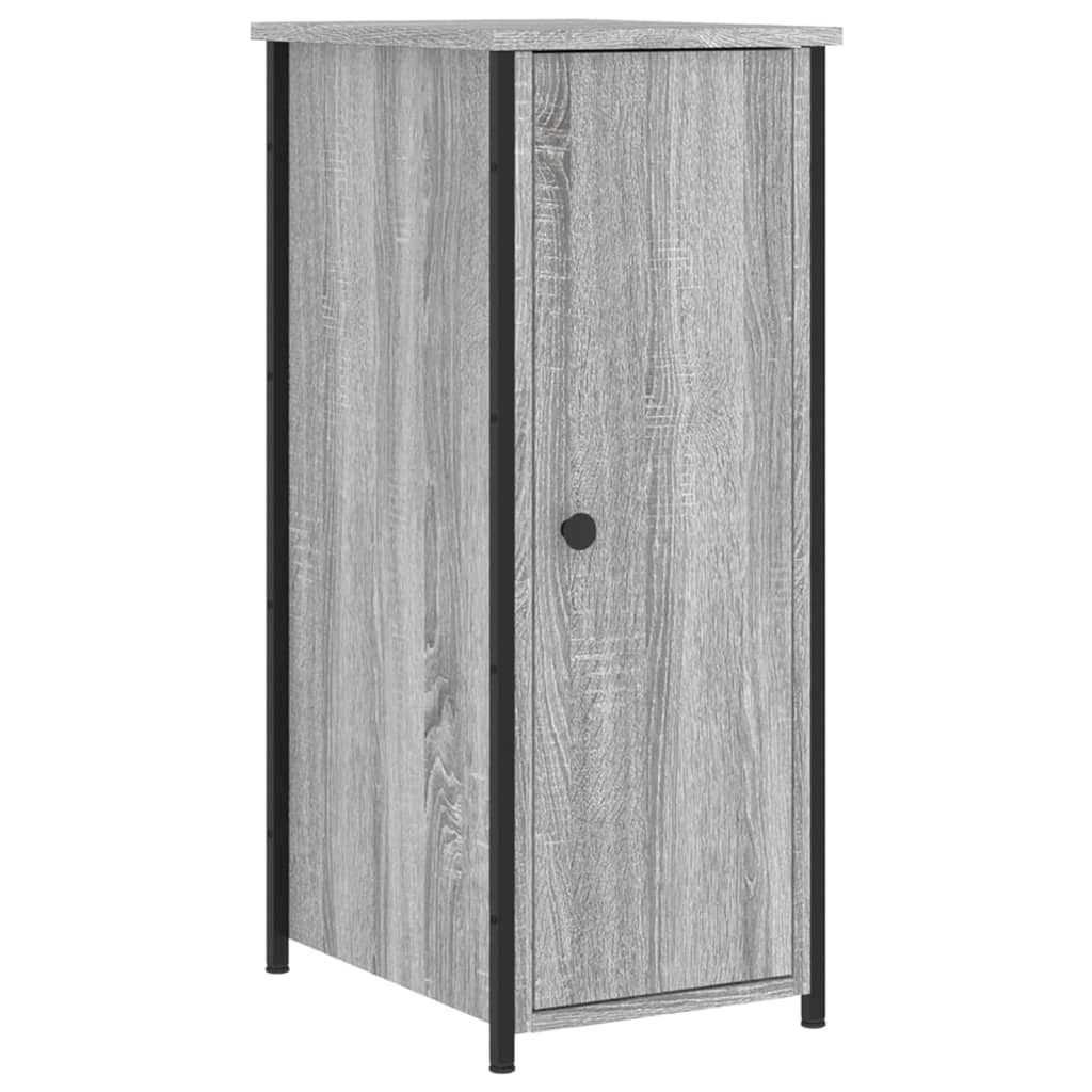Mesitas noche 2 uds madera ingeniería gris Sonoma 32x42x80 cm