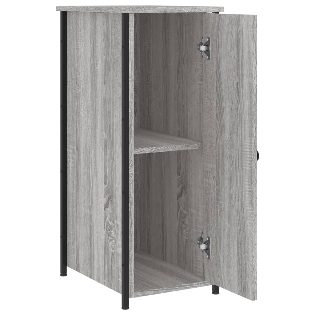 Mesitas noche 2 uds madera ingeniería gris Sonoma 32x42x80 cm