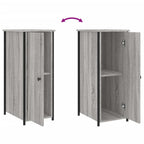 Mesitas noche 2 uds madera ingeniería gris Sonoma 32x42x80 cm