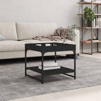 Mesa centro madera ingeniería y hierro gris Sonoma 80x80x45 cm
