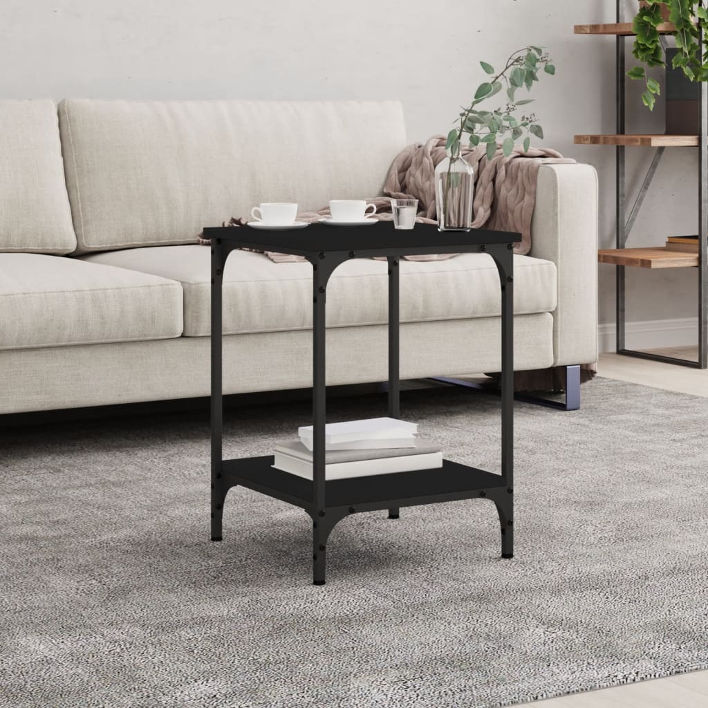 Mesa centro madera ingeniería y hierro gris Sonoma 80x80x45 cm