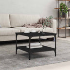 Mesa centro madera ingeniería y hierro gris Sonoma 80x80x45 cm