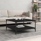 Mesa centro madera ingeniería y hierro gris Sonoma 80x80x45 cm