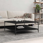 Mesa centro madera ingeniería y hierro gris Sonoma 80x80x45 cm