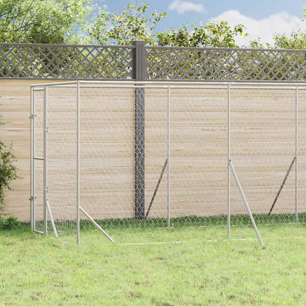 Galvanized steel outdoor dog kennel 2x10x2 m