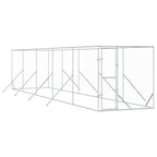 Perrera de exterior acero galvanizado plateado 2x10x2 m