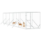 Perrera de exterior acero galvanizado plateado 2x10x2 m