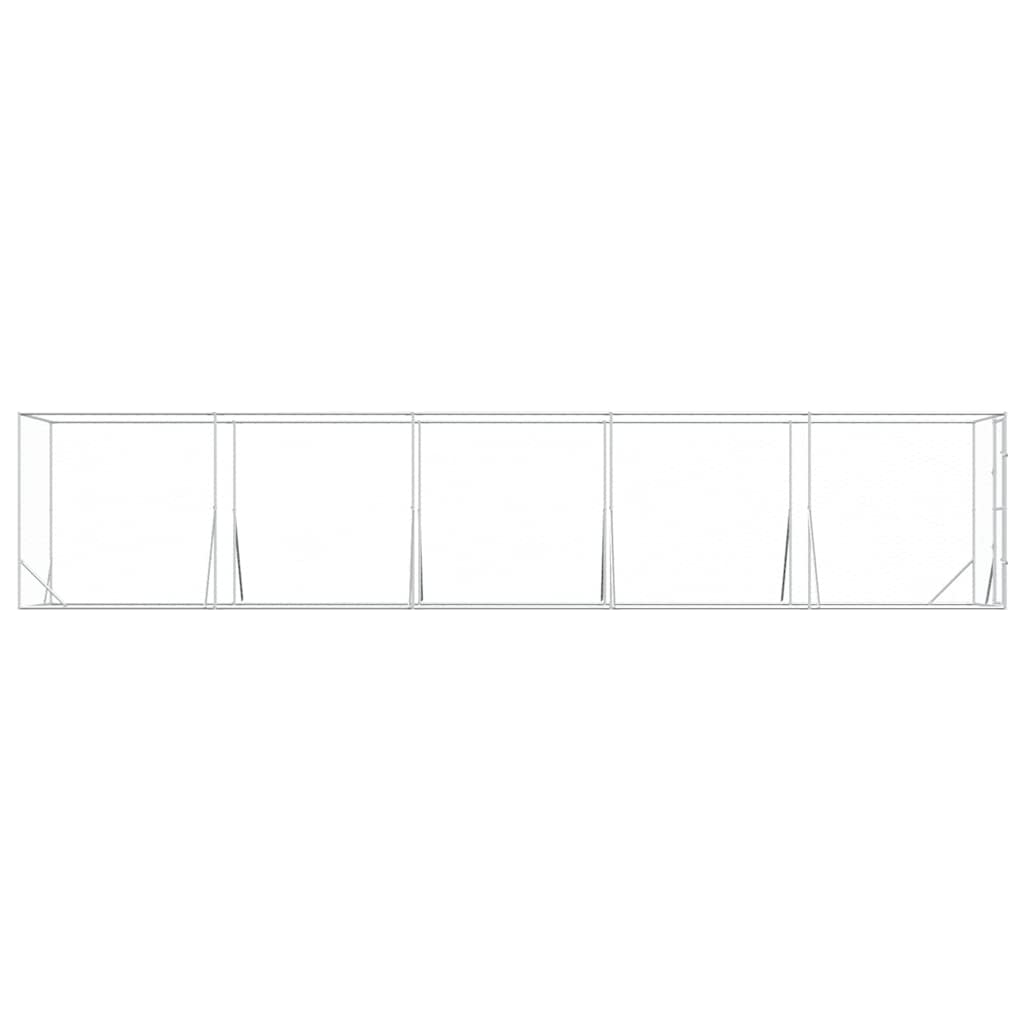 Perrera de exterior acero galvanizado plateado 2x10x2 m