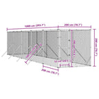Perrera de exterior acero galvanizado plateado 2x10x2 m