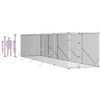 Perrera de exterior acero galvanizado plateado 2x10x2 m