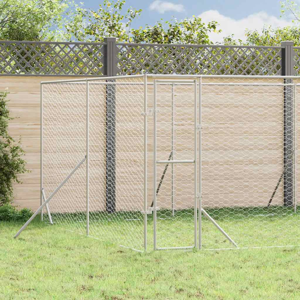 Galvanized steel outdoor dog kennel 2x10x2 m