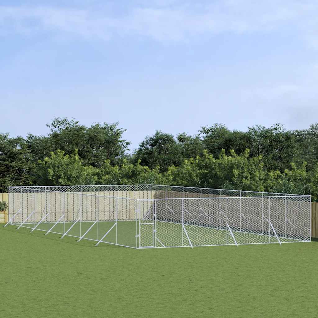 Galvanized steel outdoor dog kennel 2x10x2 m