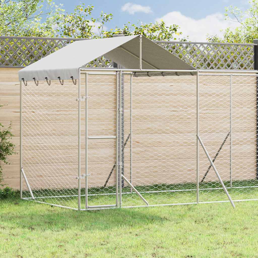Galvanized steel outdoor dog kennel 2x10x2 m