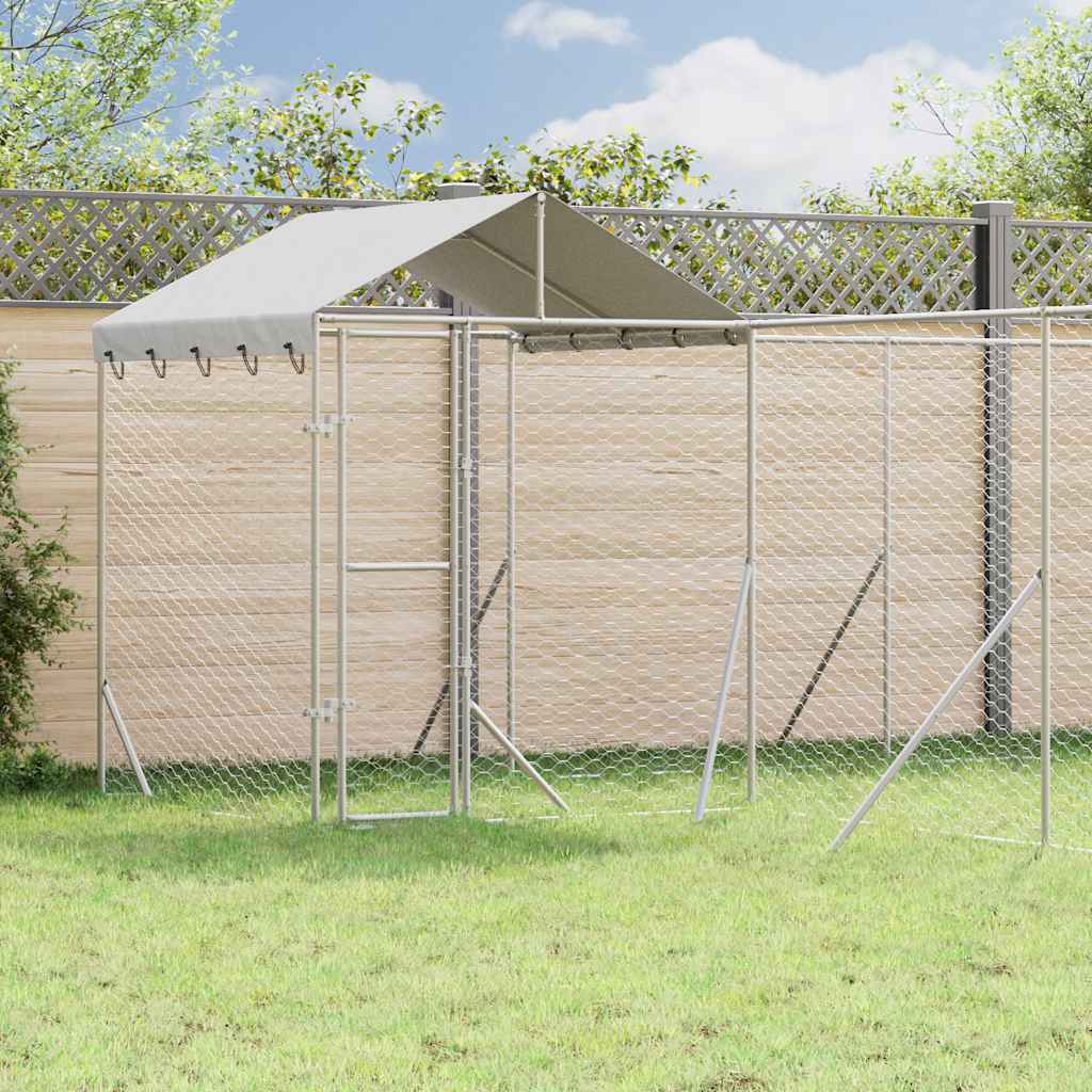 Galvanized steel outdoor dog kennel 2x10x2 m