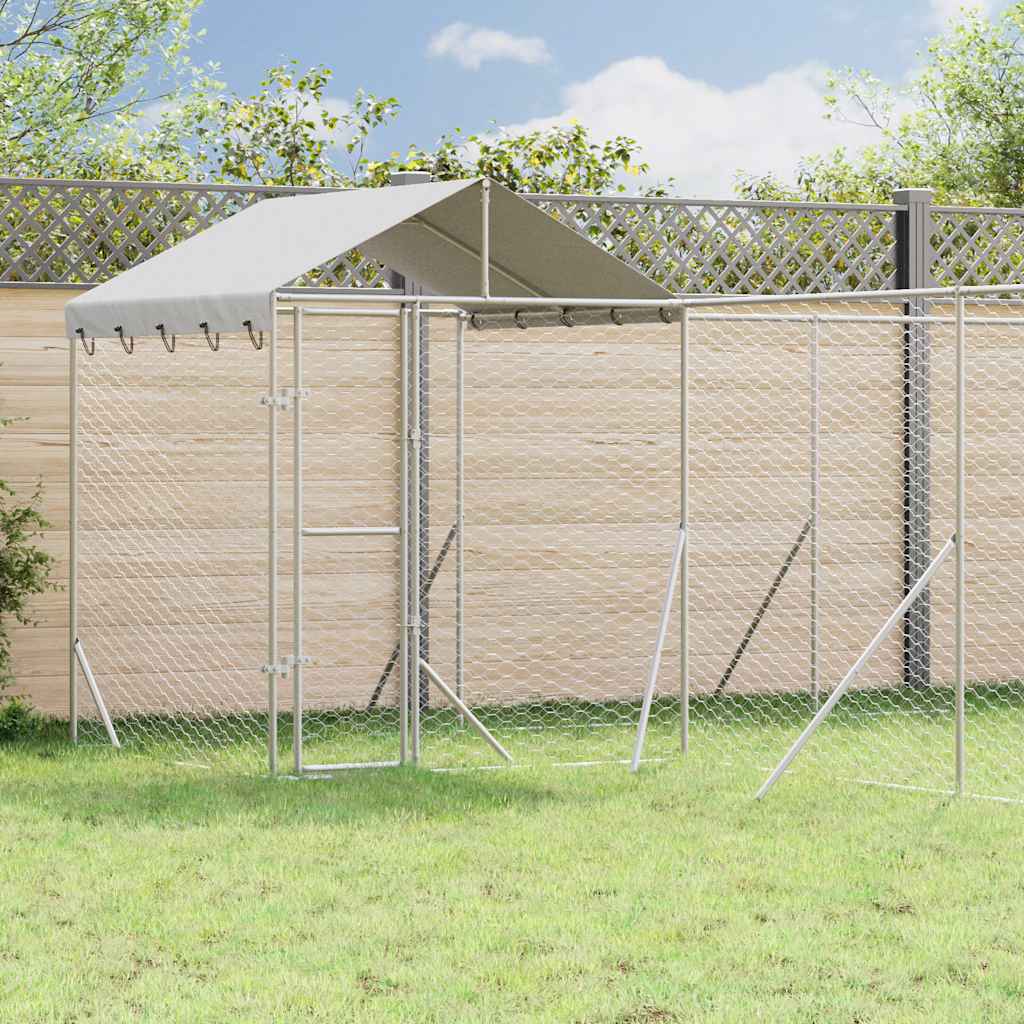 Galvanized steel outdoor dog kennel 2x10x2 m