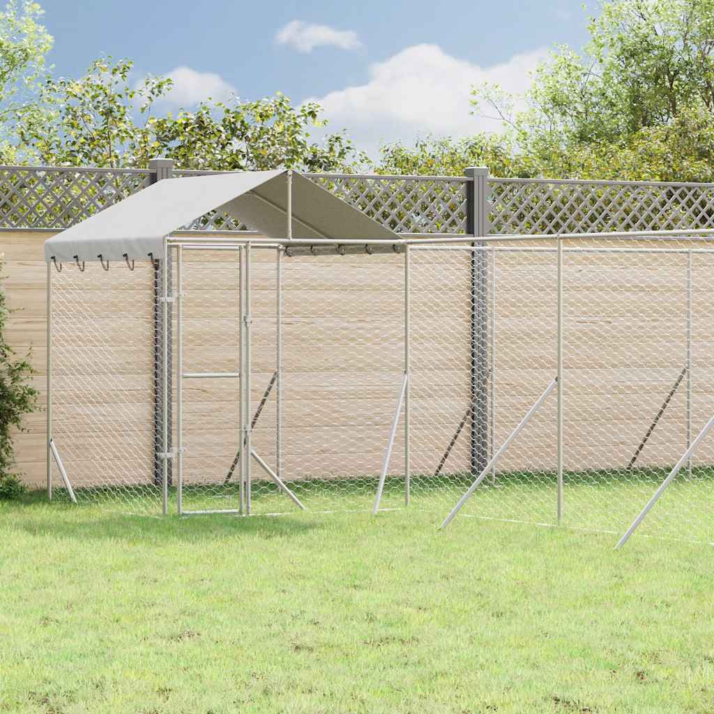Galvanized steel outdoor dog kennel 2x10x2 m