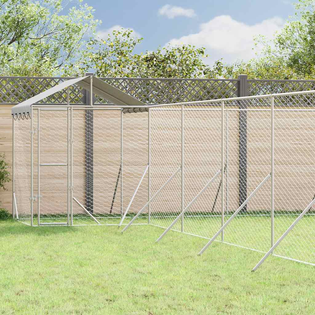 Galvanized steel outdoor dog kennel 2x10x2 m