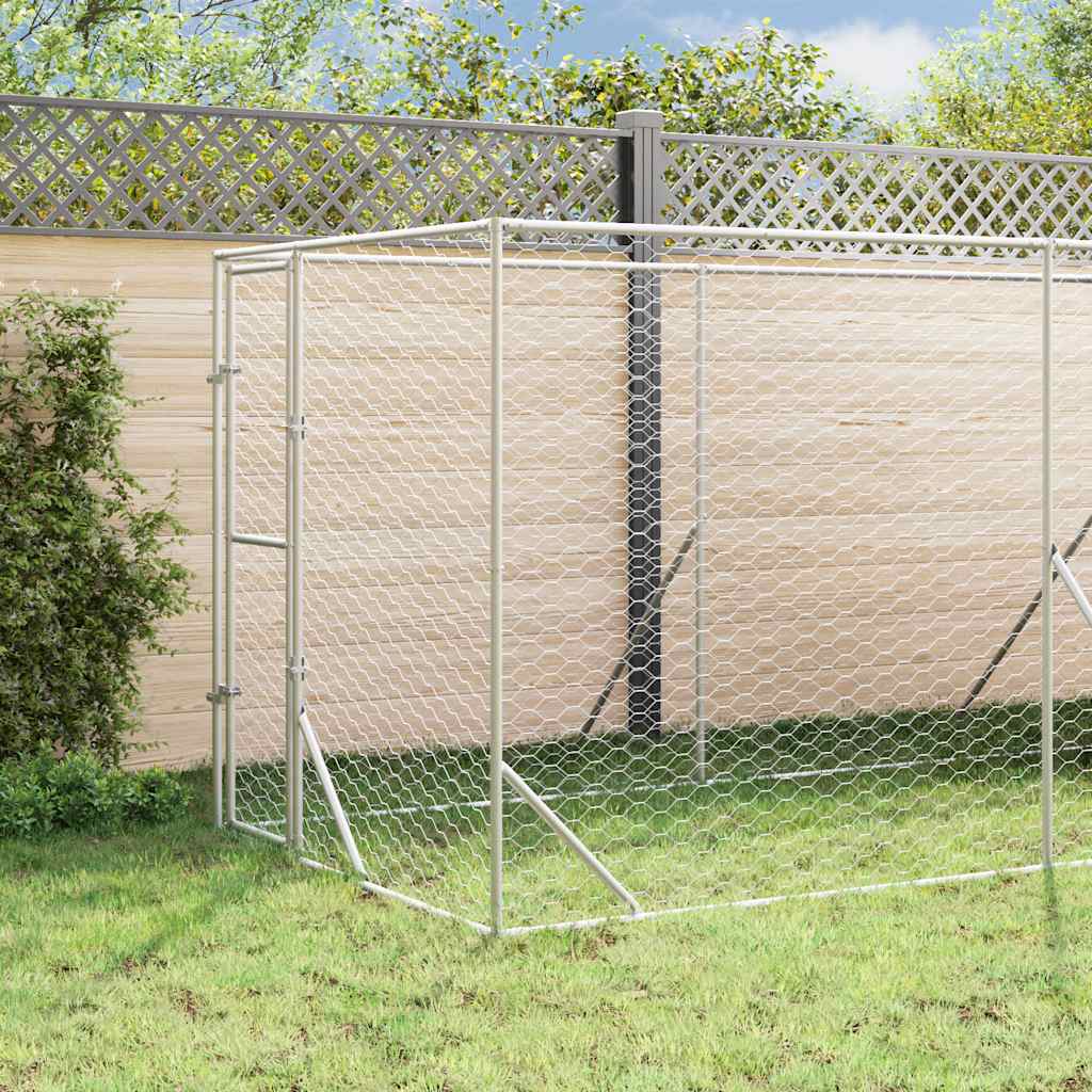 Galvanized steel outdoor dog kennel 2x10x2 m