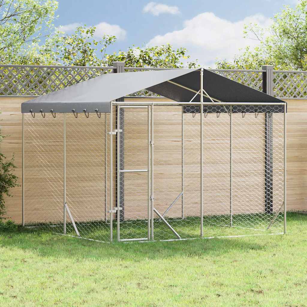Galvanized steel outdoor dog kennel 2x10x2 m