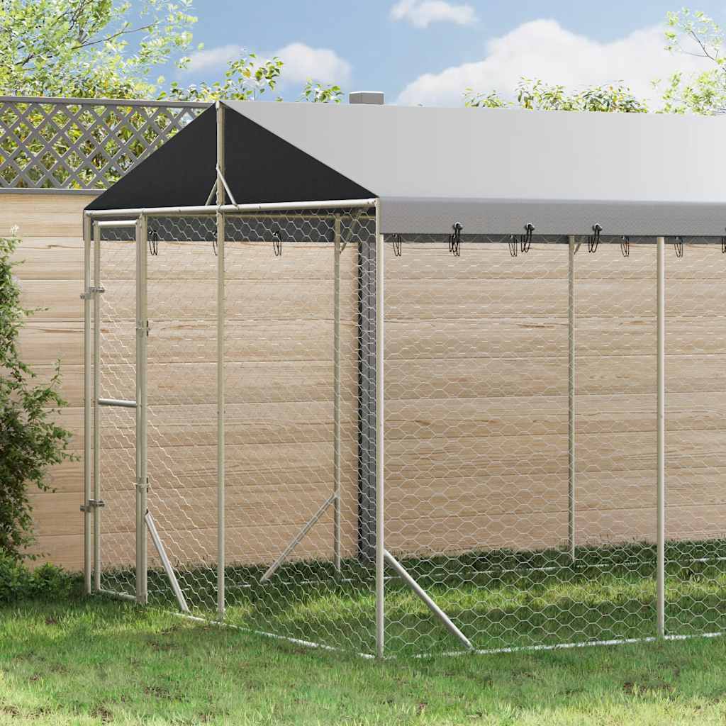 Galvanized steel outdoor dog kennel 2x10x2 m
