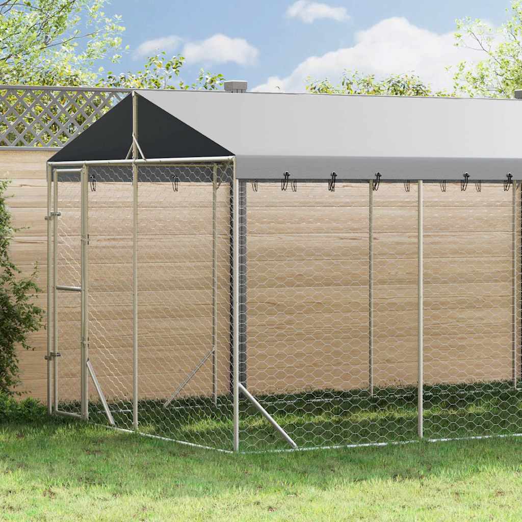 Galvanized steel outdoor dog kennel 2x10x2 m