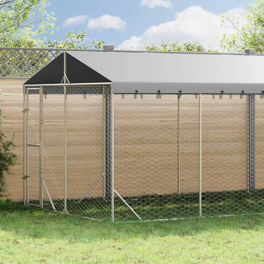 Galvanized steel outdoor dog kennel 2x10x2 m
