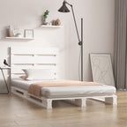 Estructura de cama madera maciza de pino blanco 120x190 cm