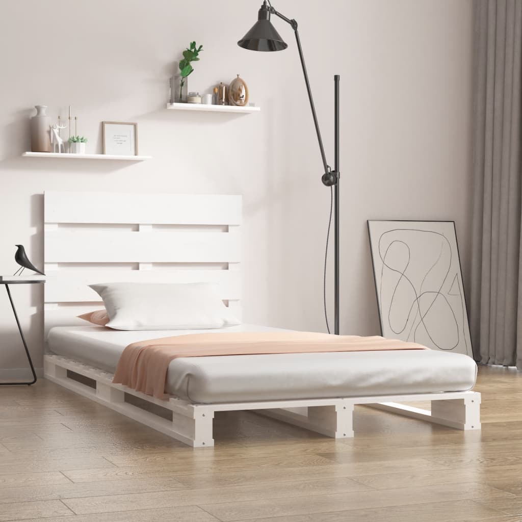 Estructura de cama madera maciza de pino blanco 120x190 cm