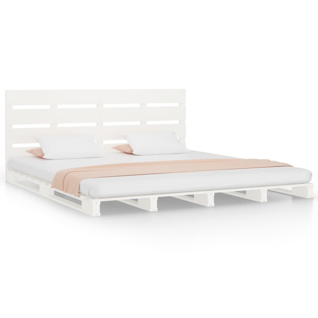 Estructura de cama madera maciza de pino blanco 120x190 cm