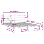 Estructura de cama madera maciza de pino blanco 120x190 cm