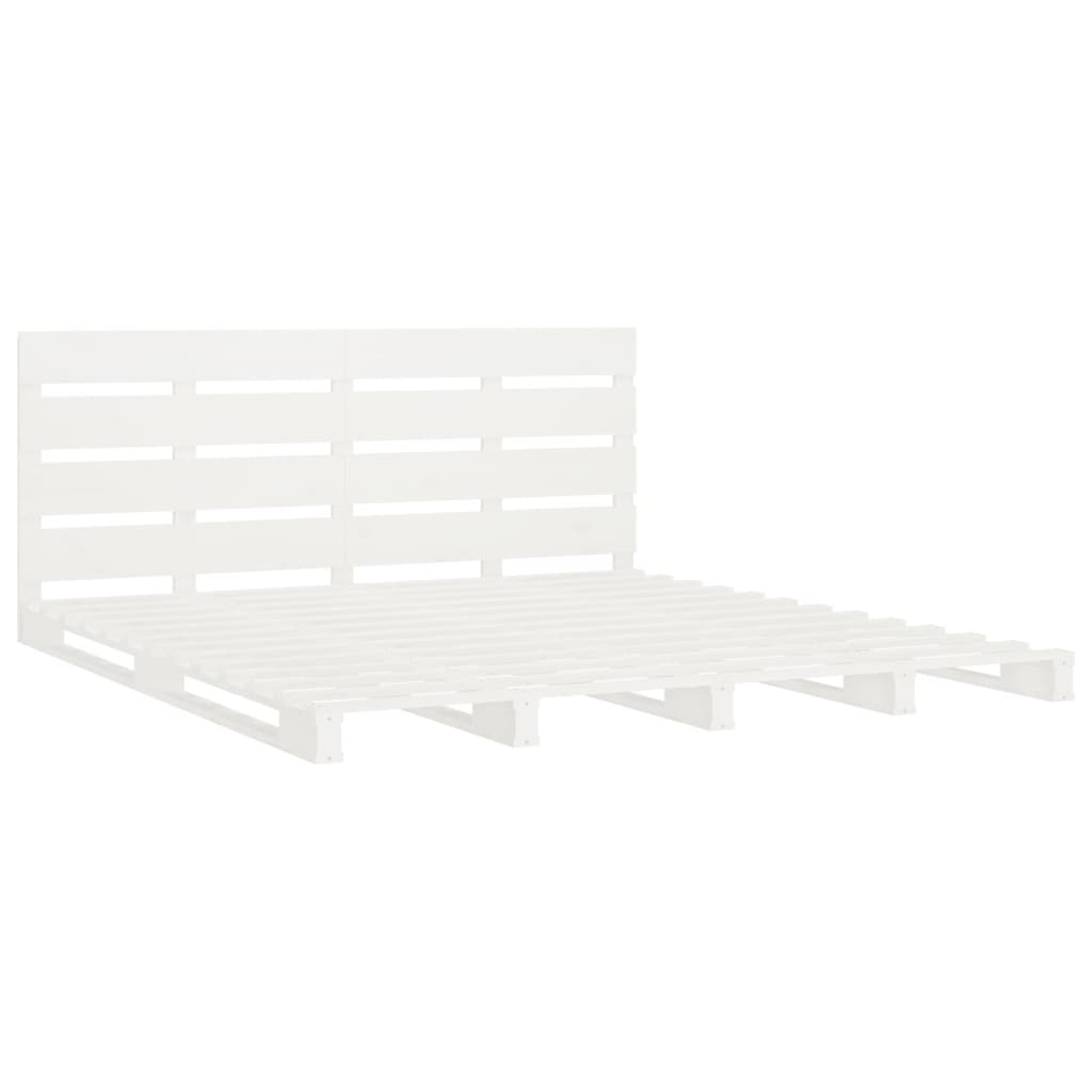 Estructura de cama madera maciza de pino blanco 120x190 cm