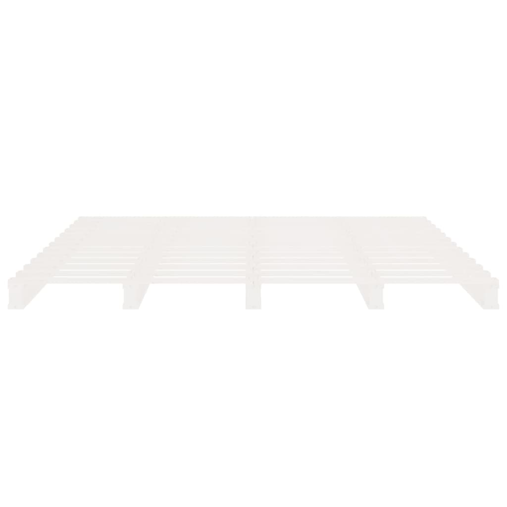 Estructura de cama madera maciza de pino blanco 120x190 cm