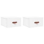 Mesitas de noche de pared 2 uds blanco 35x35x20 cm