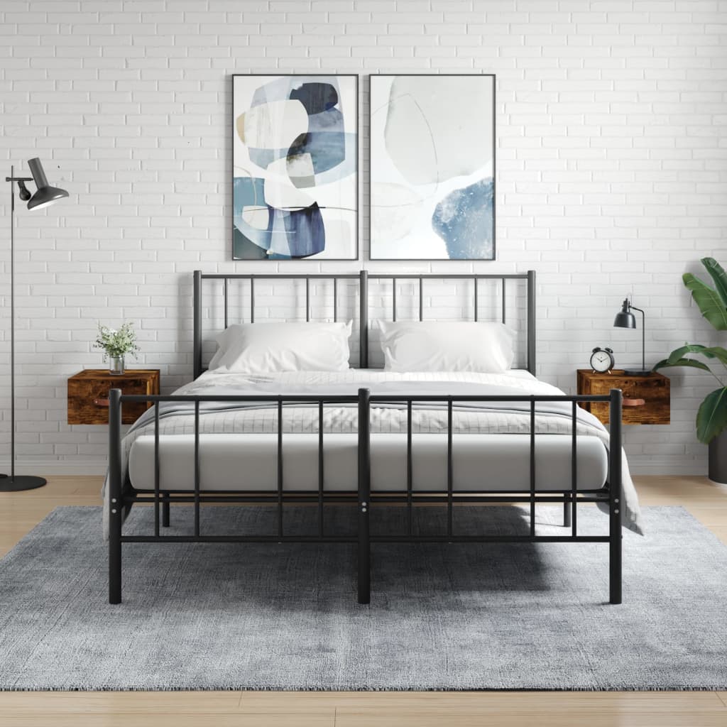 Mesitas de noche de pared 2 uds blanco 35x35x20 cm