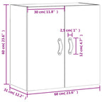 Armario de pared madera de ingeniería roble ahumado 60x31x60 cm
