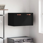 Armario de pared madera de ingeniería negro 60x31x60 cm