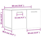 Armario de pared madera ingeniería roble Sonoma 60x36,5x35 cm