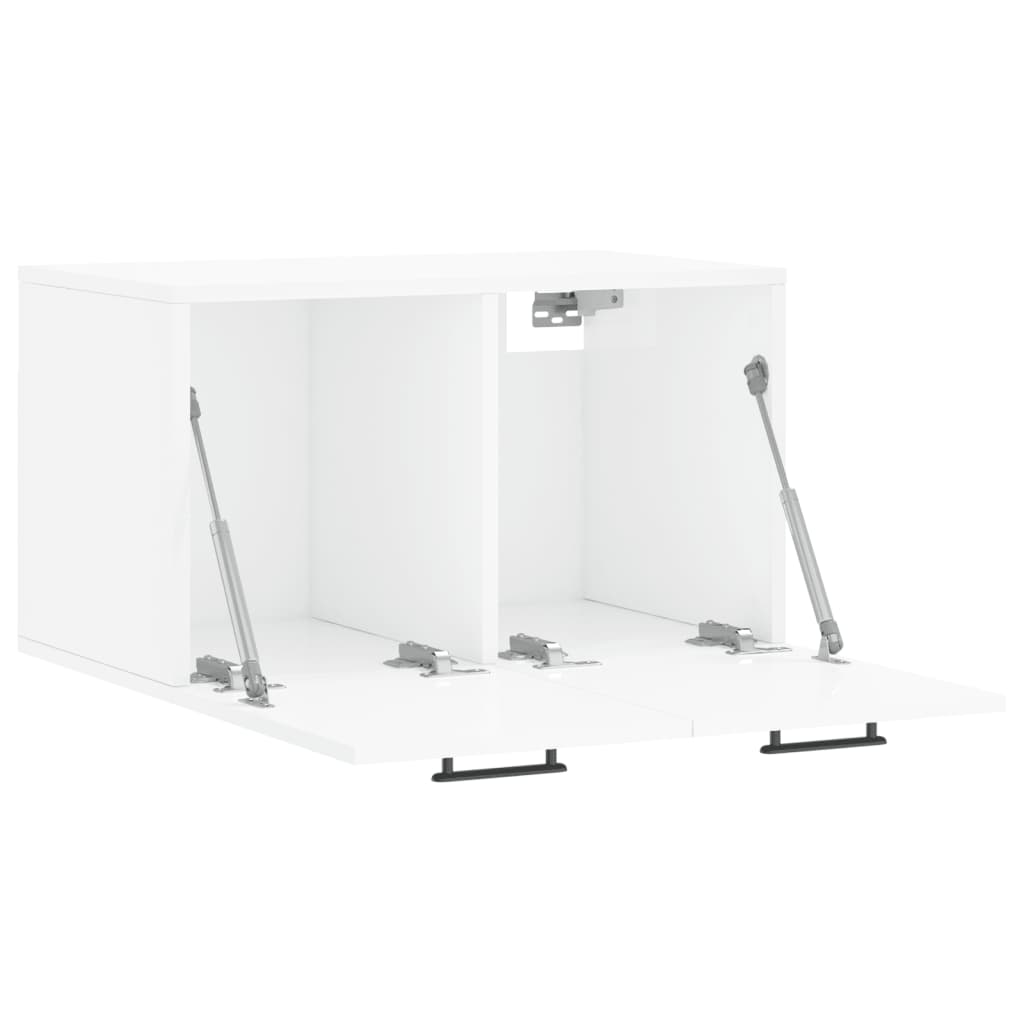 Armario pared madera contrachapada blanco brillo 60x36,5x35 cm